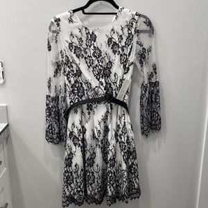 Eliza j white and black lace dress